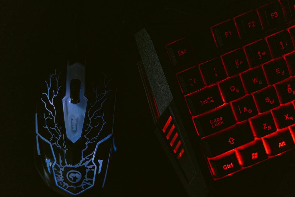 Close-Up Shot of Gaming Mouse and Keyboard